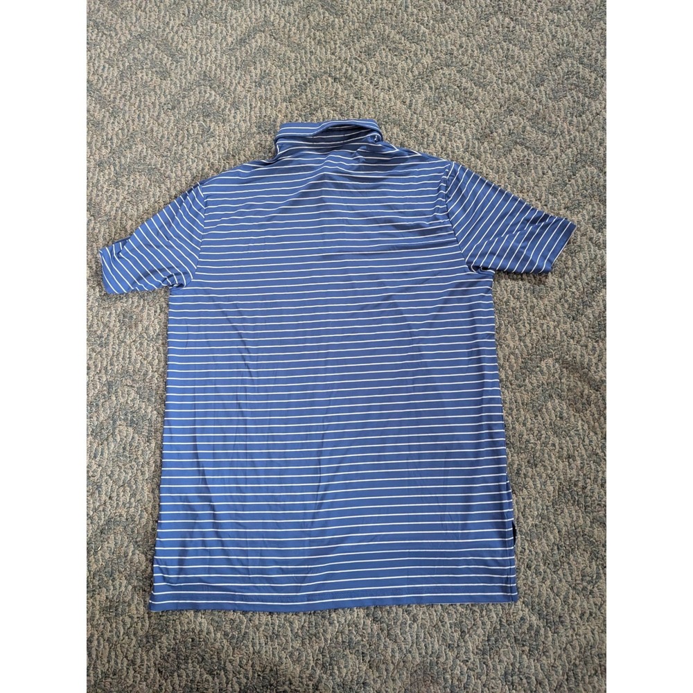 RLX Ralph Lauren Mens Blue White Striped Golf Polo Shirt Short Sleeve Size M - Picture 5 of 7